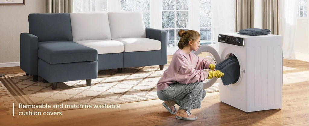 L Shaped Couch with Reversible Chaise.