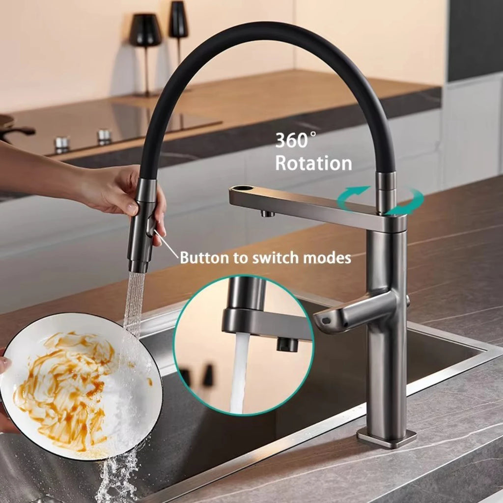 sensing kitchen faucet, LED display touch switch, 2 function spray