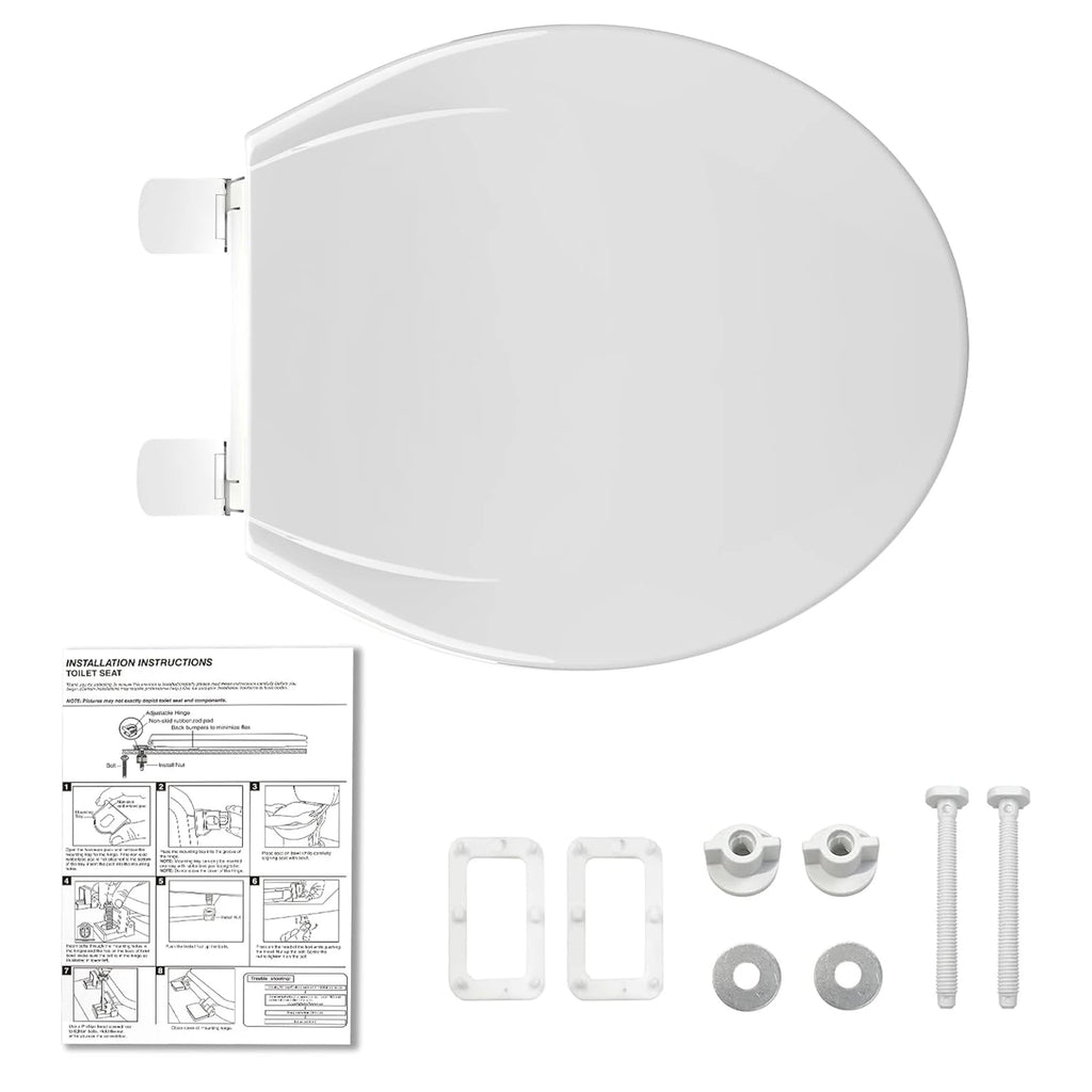 Elongated Toilet Seat, Quick Release-Attach, Soft Close