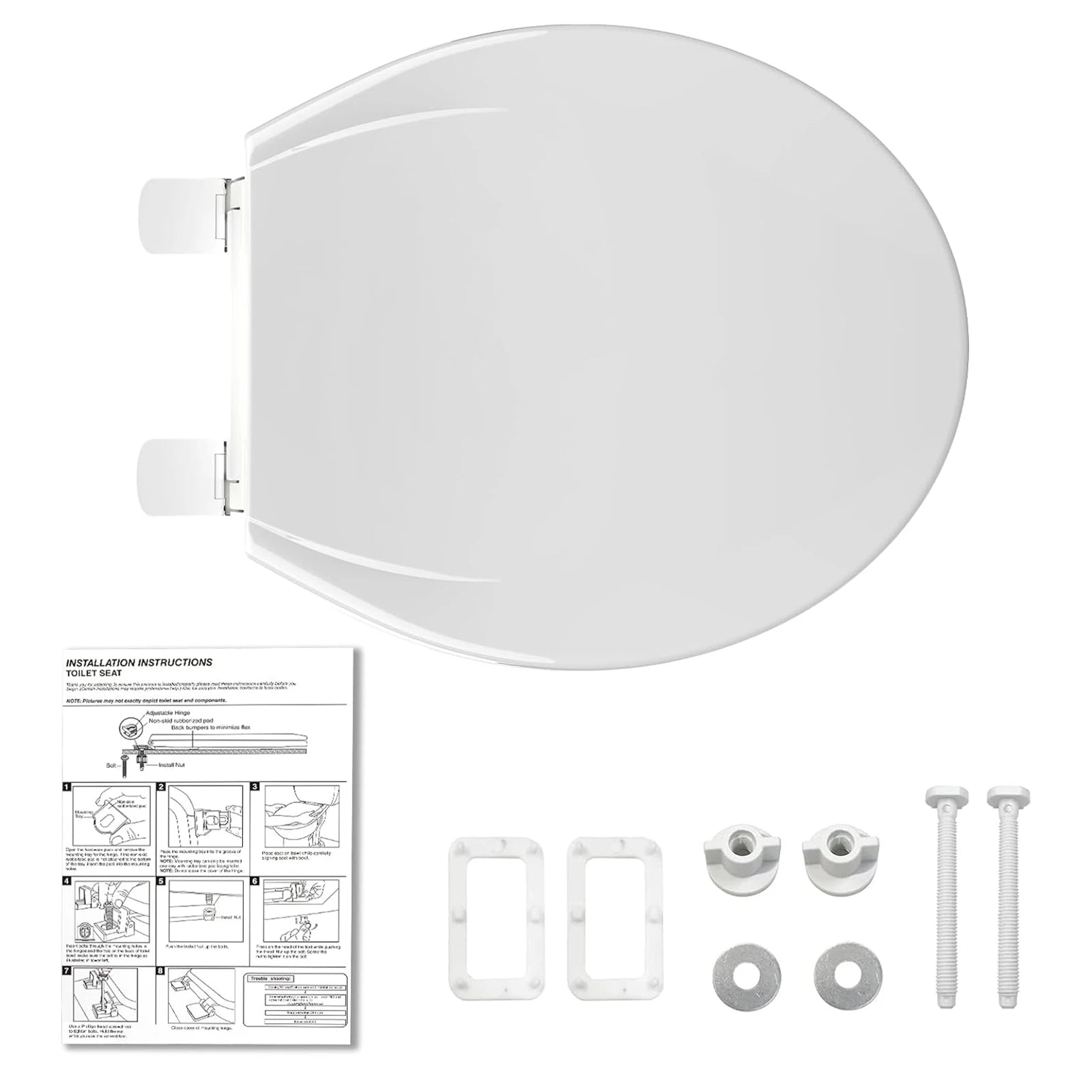 Elongated Toilet Seat, Quick Release-Attach, Soft Close