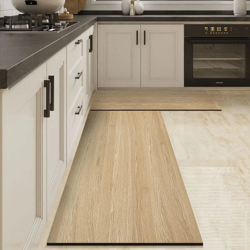 Waterproof Floor Mat Brown Imitation Wood Grain