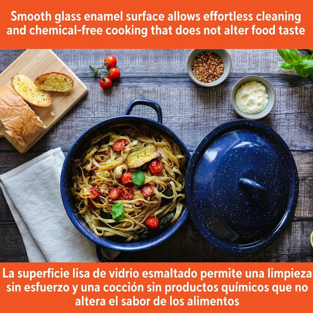 Enamel Stock Pot with Double Handles Oven