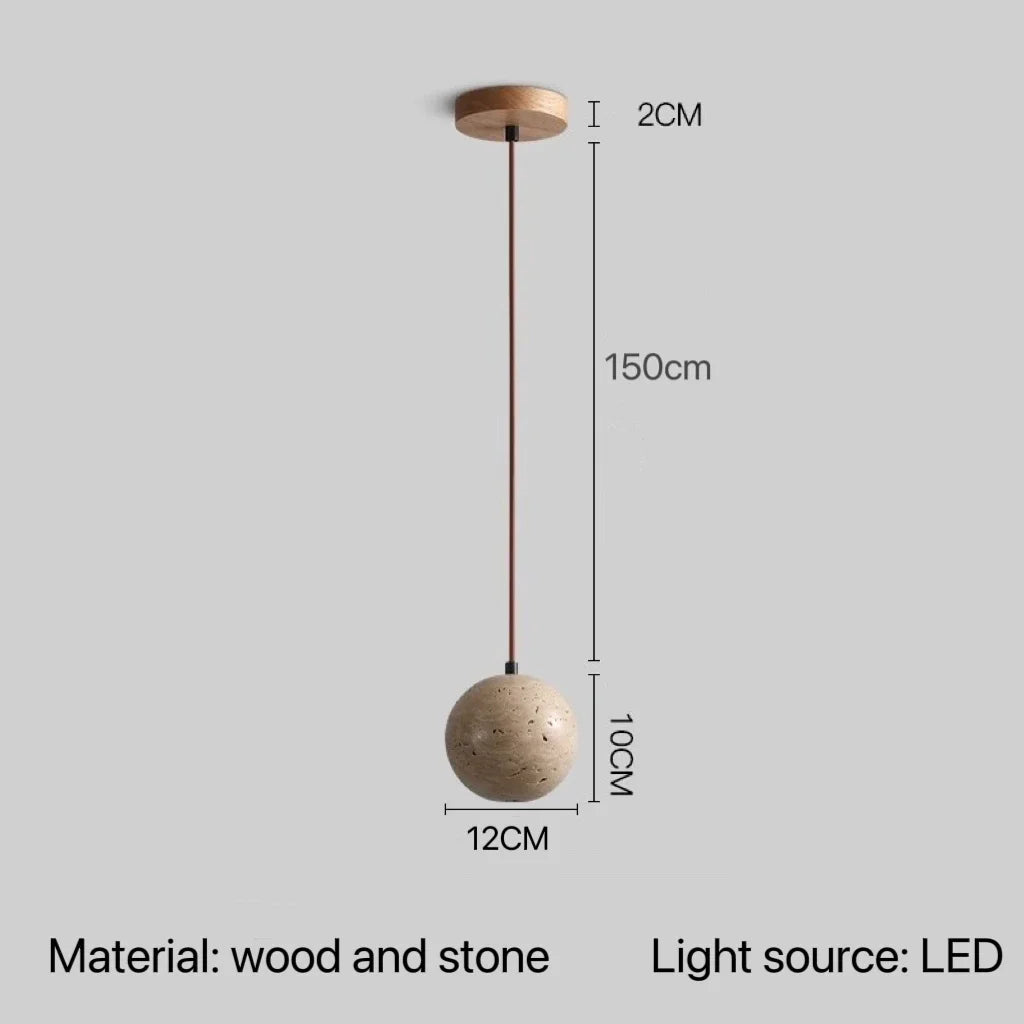 Stone Pendant LED Lamps, Bedroom, Bathroom, Dining Room