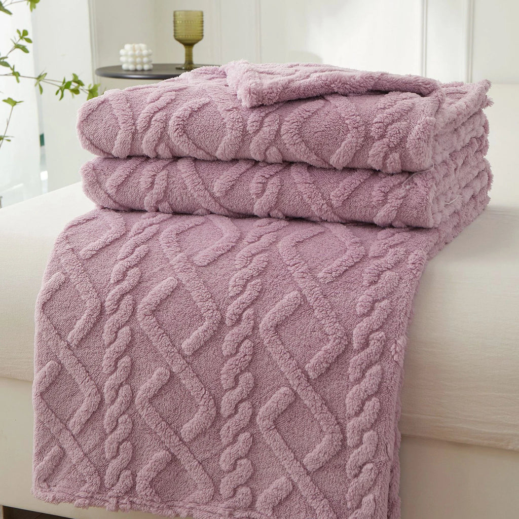 Sherpa Textile Fleece Blanket, Various Colors, Sizes