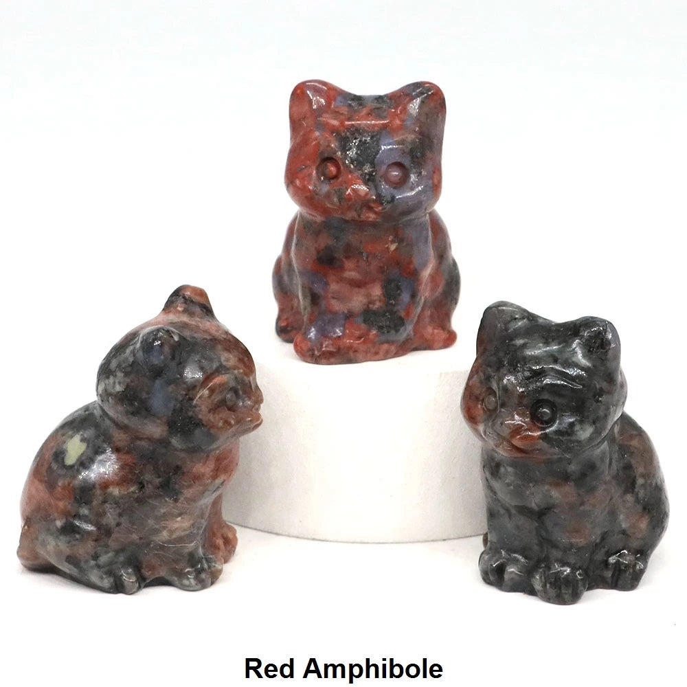 1.2" Mini Hand Carved Animal Kitty Figurine