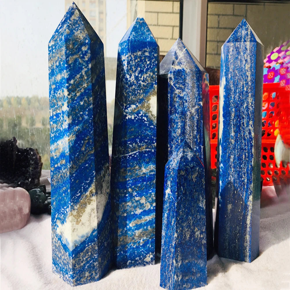 Genuine Lapis Lazuli, Point Tower, 15cm Tall
