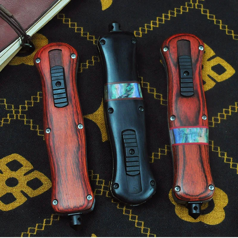 Tech Knife, Wood+ Stell Handle