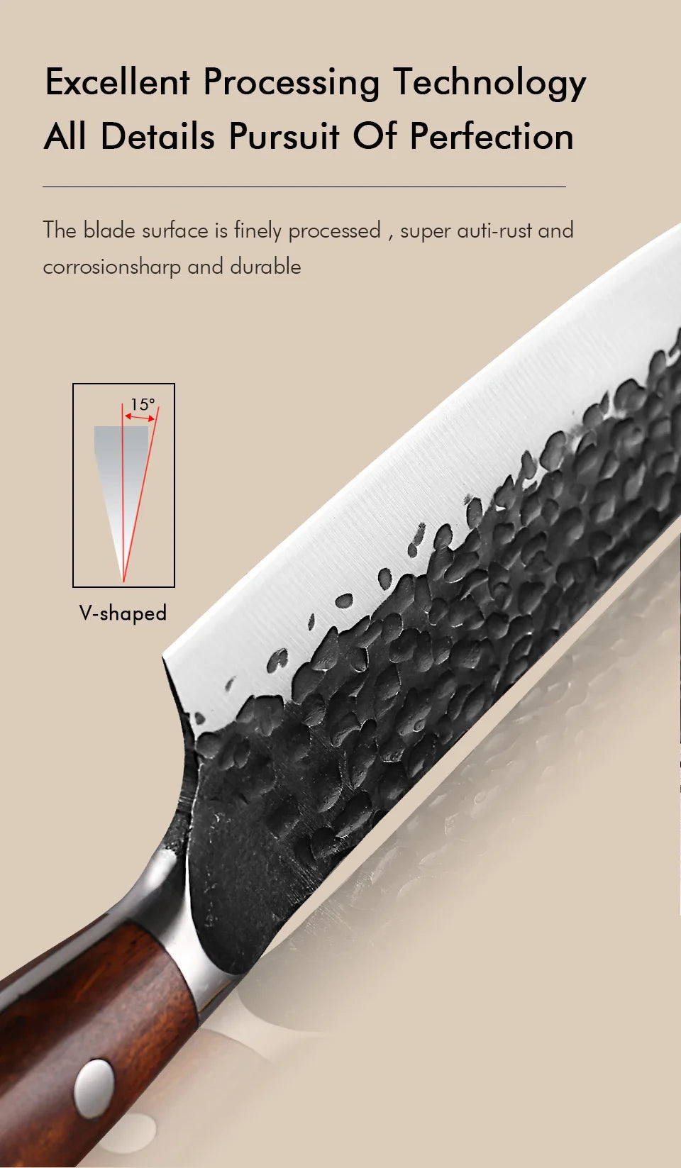 Japanese Hand Forged Stainless Steel Kitchen Knives