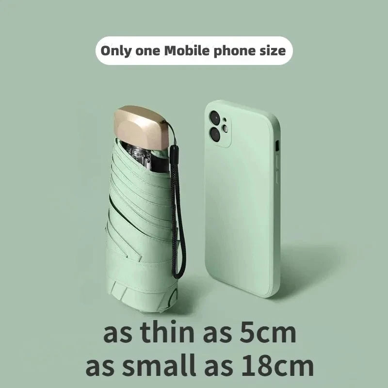 Mini Sun, Rain Umbrella Small Pocket Vinyl Folding