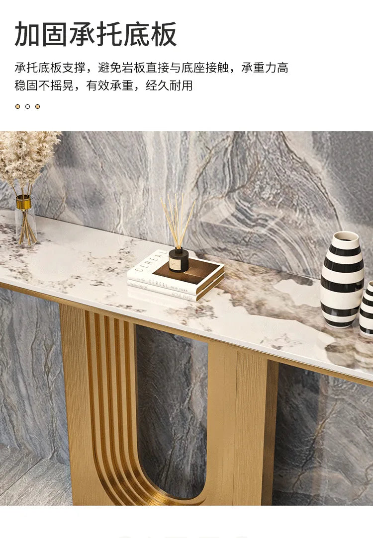 Space Saving Drawer Console Tables, Marble Top