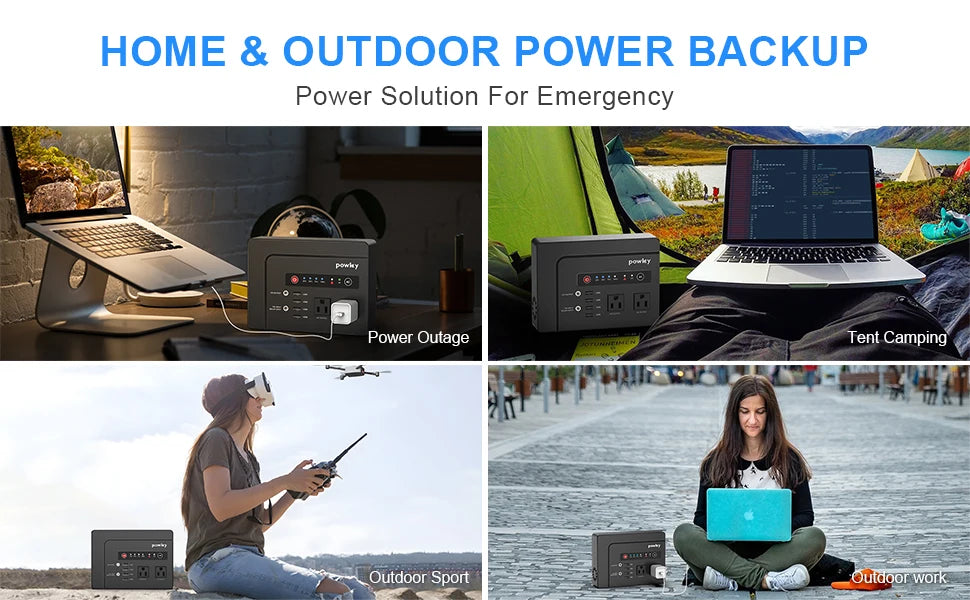 200W, Portable Solar Backup Power Supply, Camping