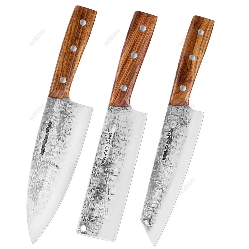 1-5pcs Japanese Kitchen Knives Set Stainless Steel Forged