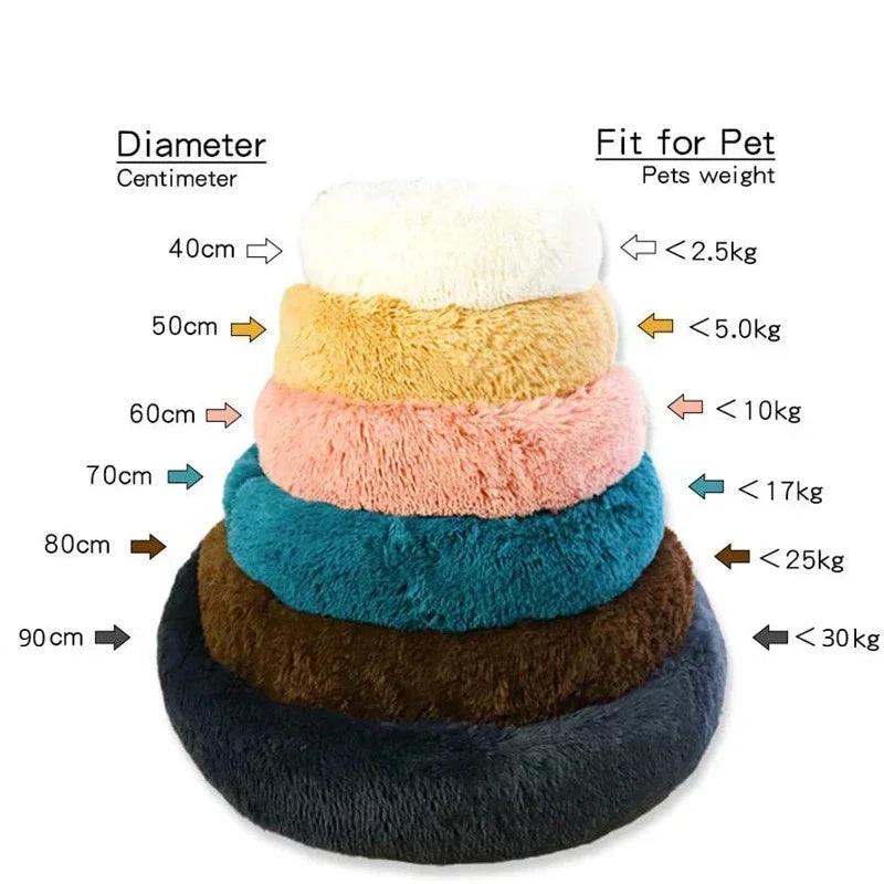 40-60cm. Round Pet Bed, Small Dog, Cat, Washable