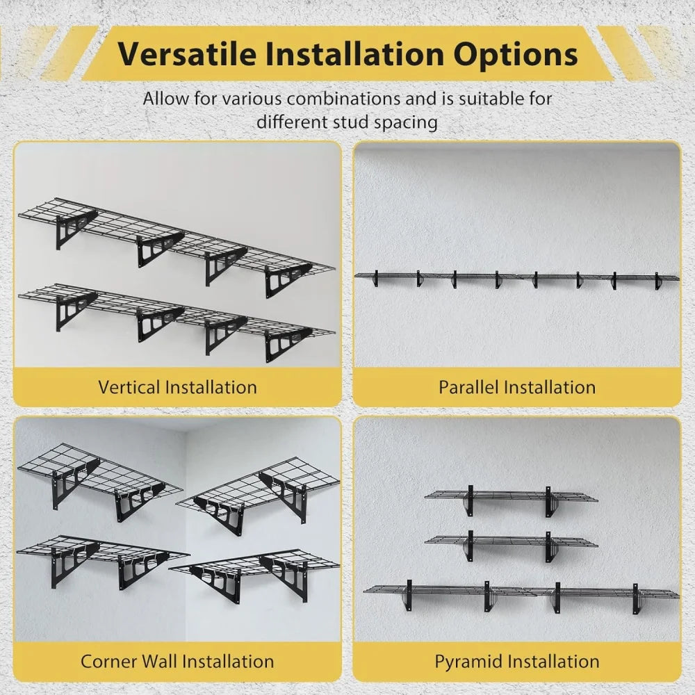 Garage Wall Shelving 2 Pcs 12x72 inch Wall Mounted