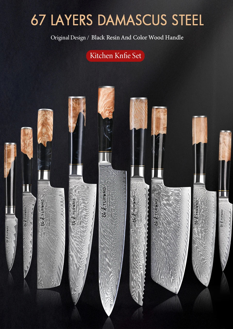 Damascus Kitchen Chef Knife High Carbon Steel