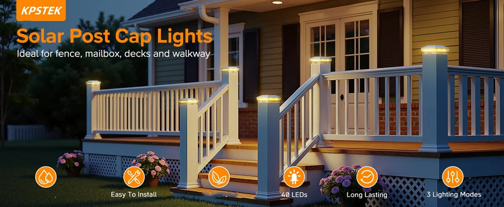 "Solar 40-LED 30-Lumen 4x4 Fence Lights