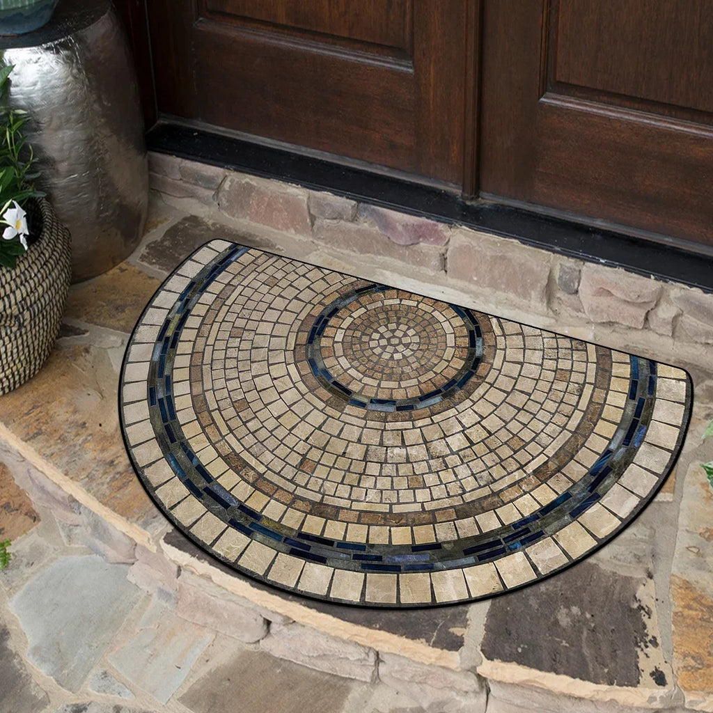 Entrance Doormat House, Outdoor, Semi-circular, Floral Style