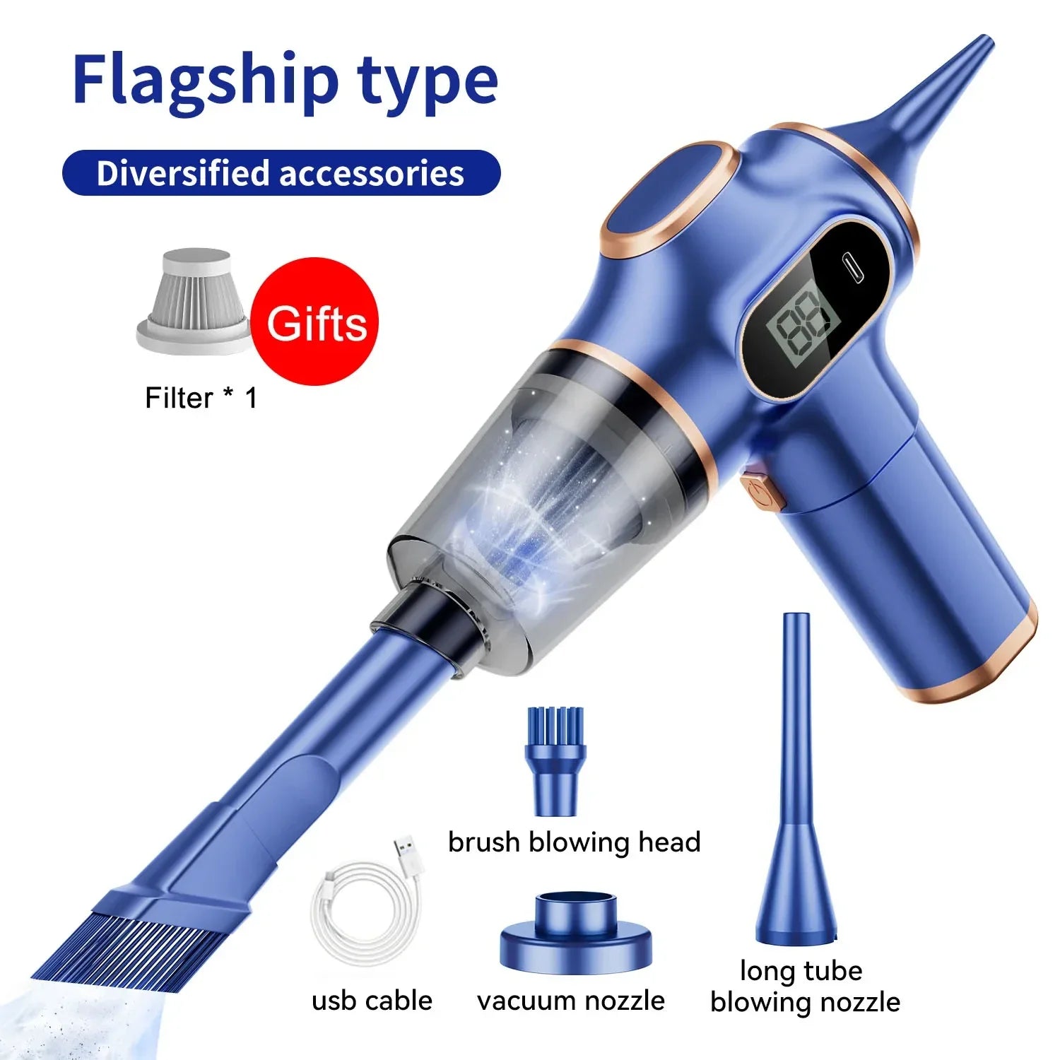 5 in1 Wireless Automobile Portable Vacuum Cleaner