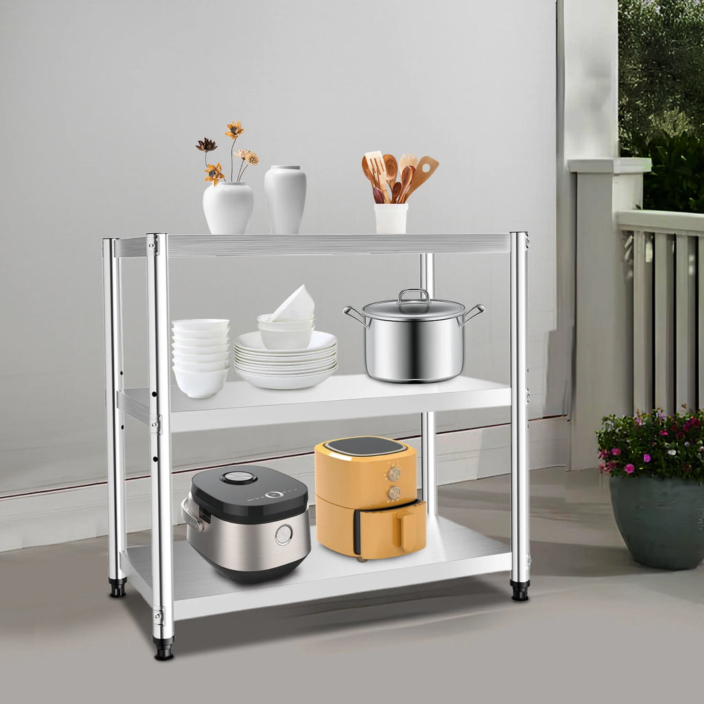 3-Tier 201 Stainless Steel Adjustable Storage Rack
