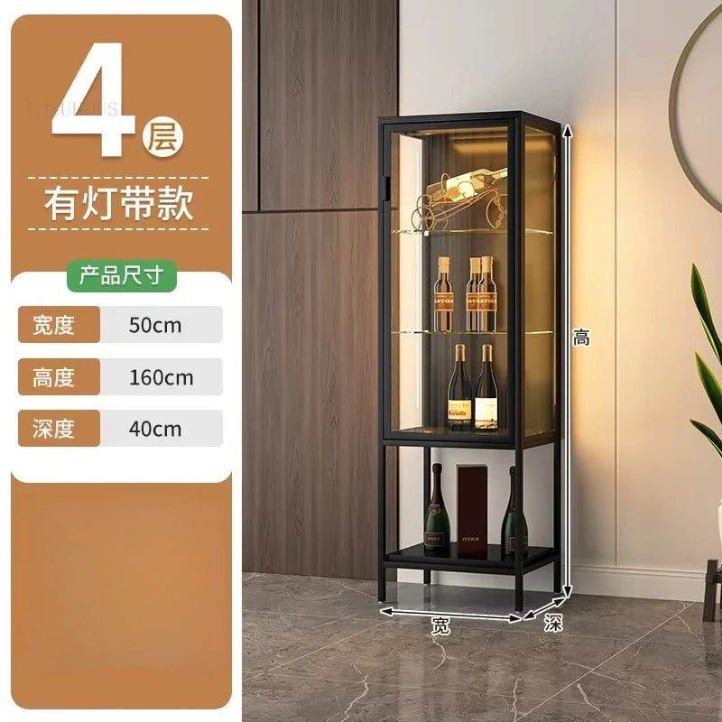 Glass Door Display Cabinet, Minimalist Light