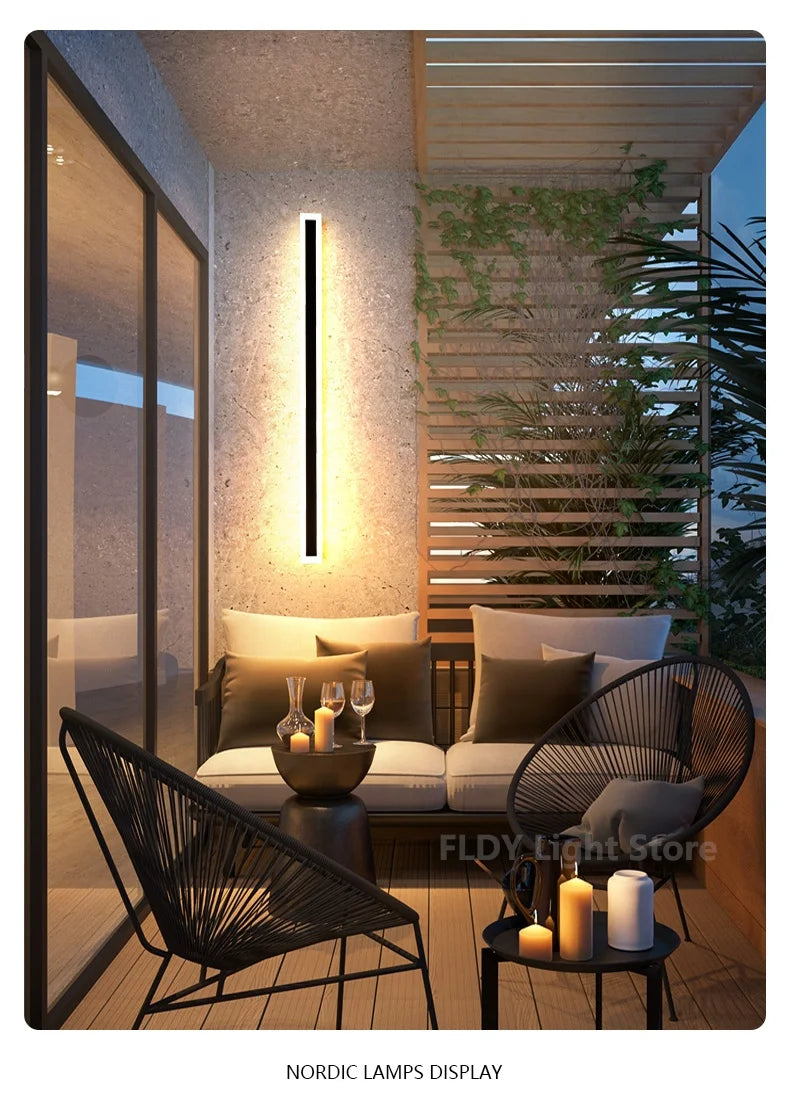 Long Strip Outdoor Waterproof Wall Garden Lights