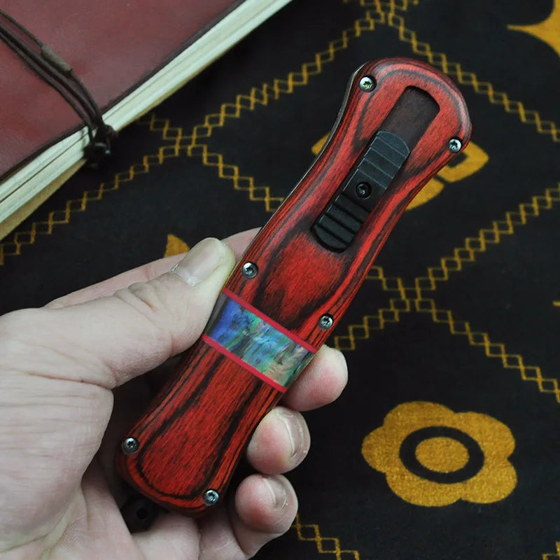 Tech Knife, Wood+ Stell Handle