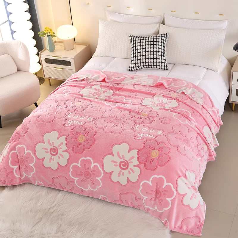 Flannel Blankets, Soft Comfortable, Various Colors, Patterns, Sizes