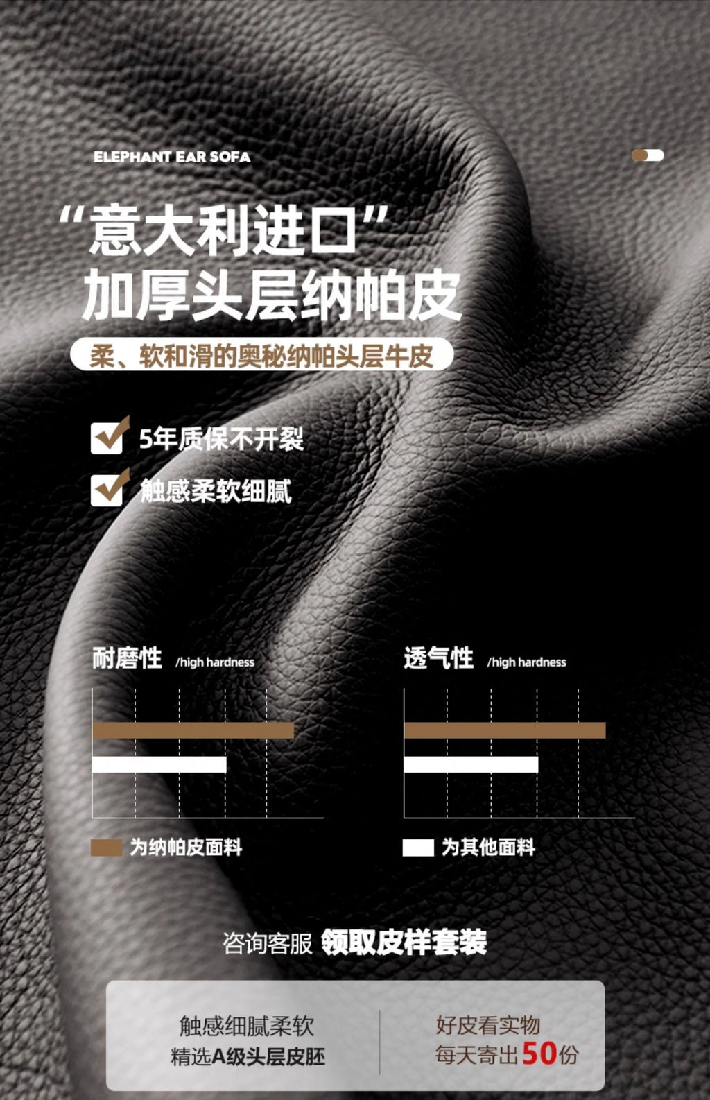 Composite Leather Sectional Apartment Sofa