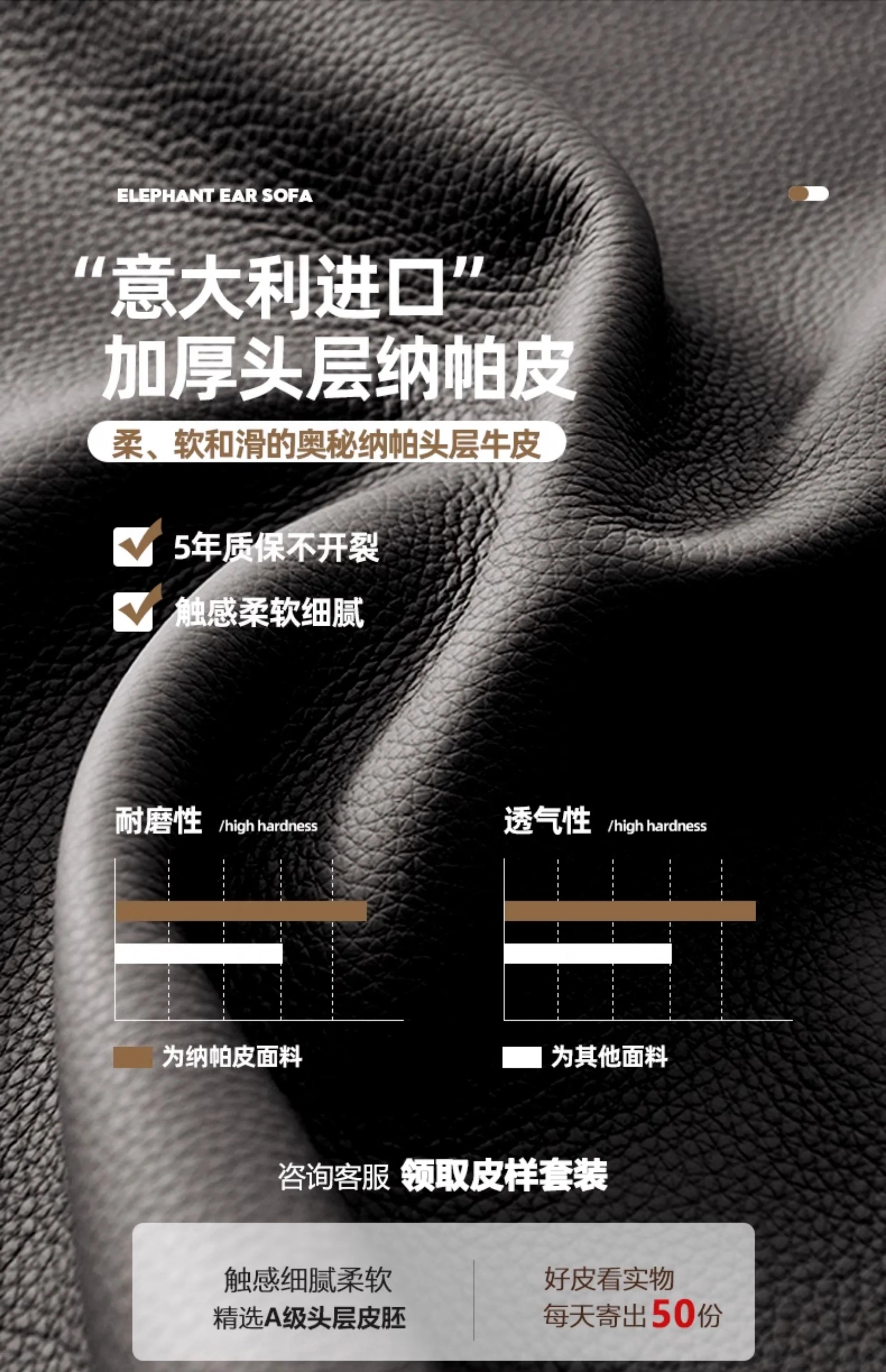 Composite Leather Sectional Apartment Sofa