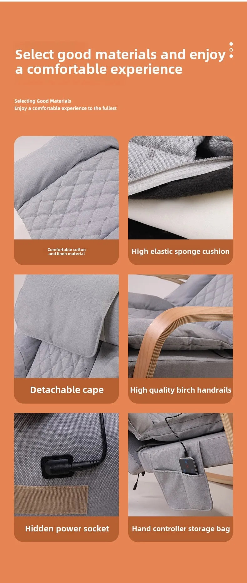 Massage, Roller, Heating, Vibration Lounge Chairs