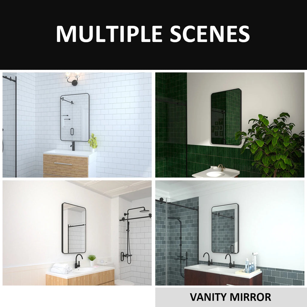 Matte Black Rectangle Wall Mirror
