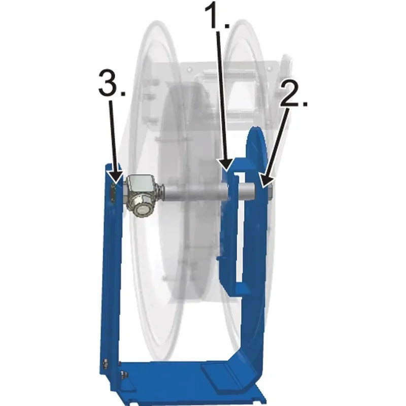 Retractable Air/Water Low-Pressure Hose Reel, 50' Capacity