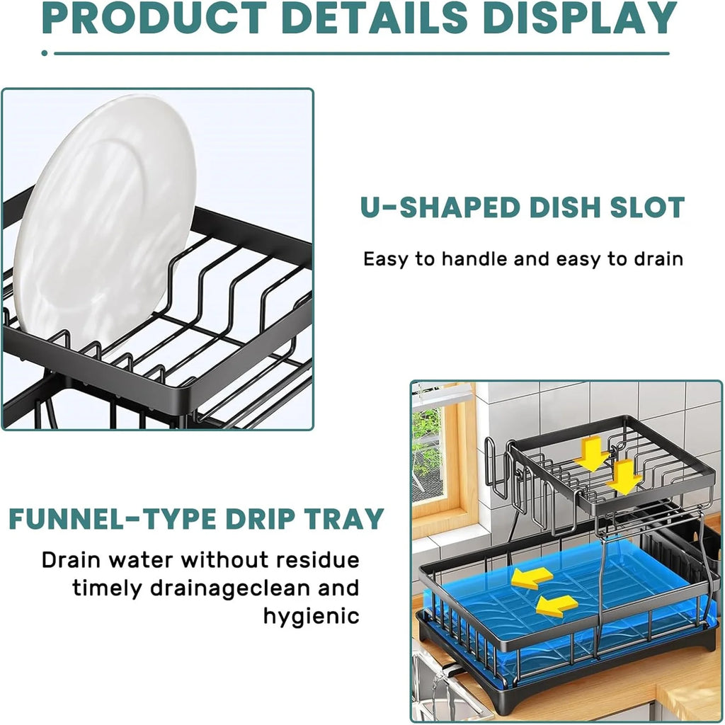 2-Tier Stainless Steel Dish Drying Rack