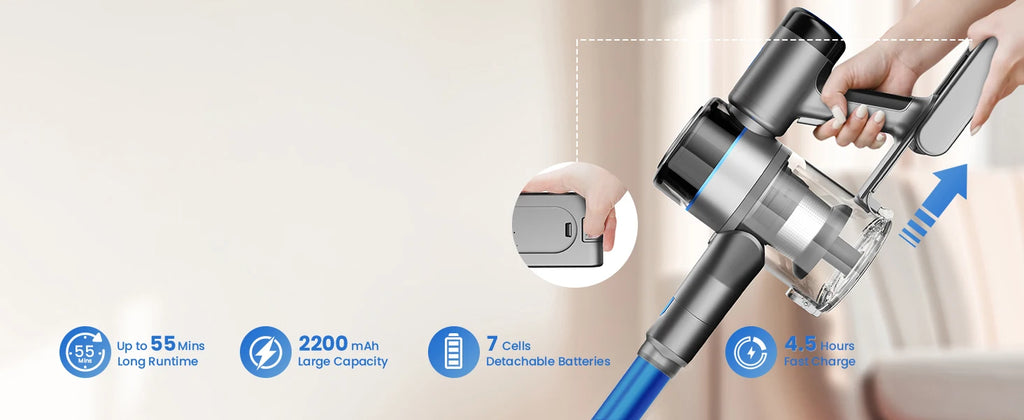 Cordless 45Kpa Stick Vacuum with LED Display