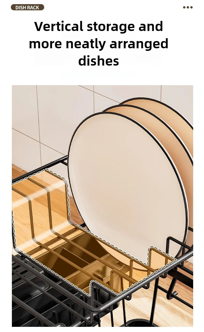 2 Tier Large Dish Drainer Rack