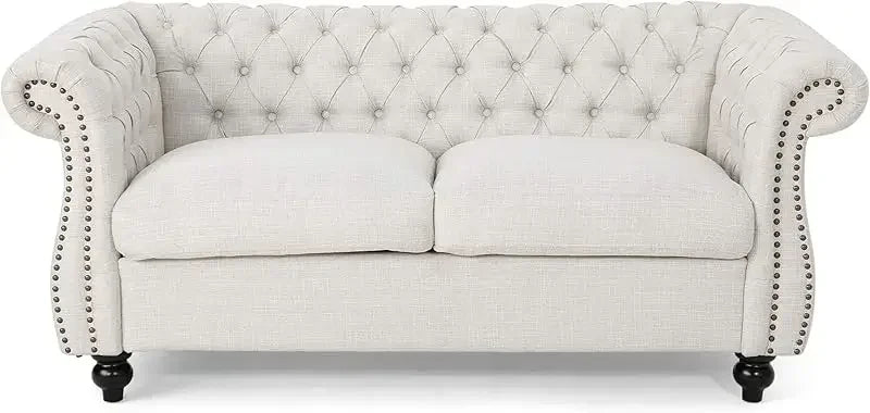 Loveseat Sofa. Beige, Grey, Emerald, Blackberry