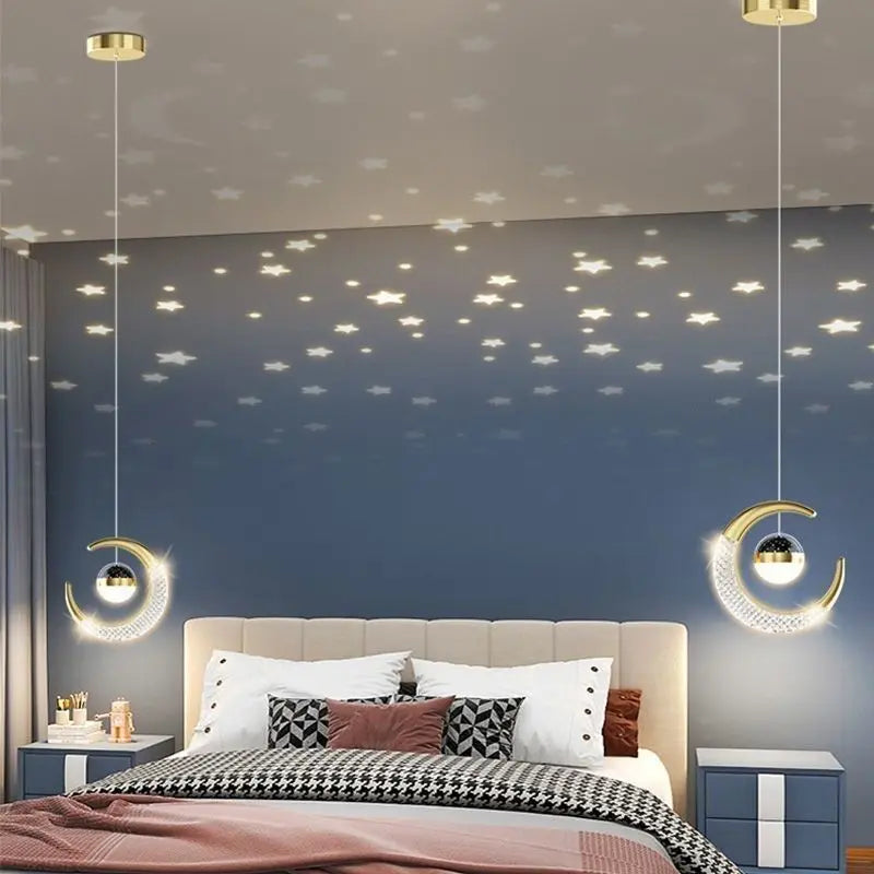 Starry Sky Projection Style Circular Led Pendant Light