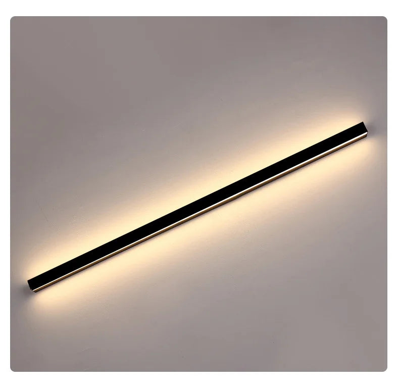 Wall lamp long strip black background