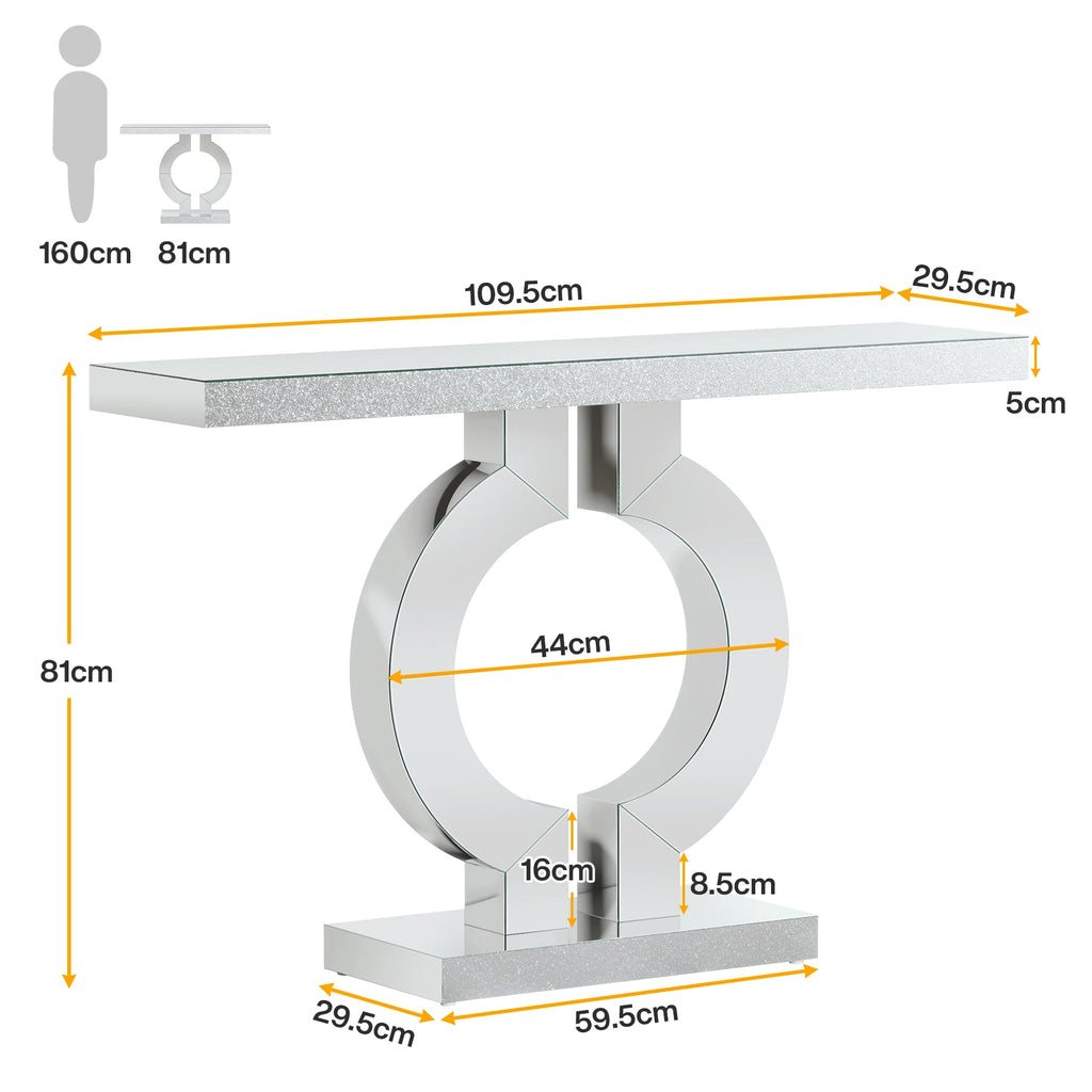 43.3" Table with Thickened Mirror Finish Tabletop