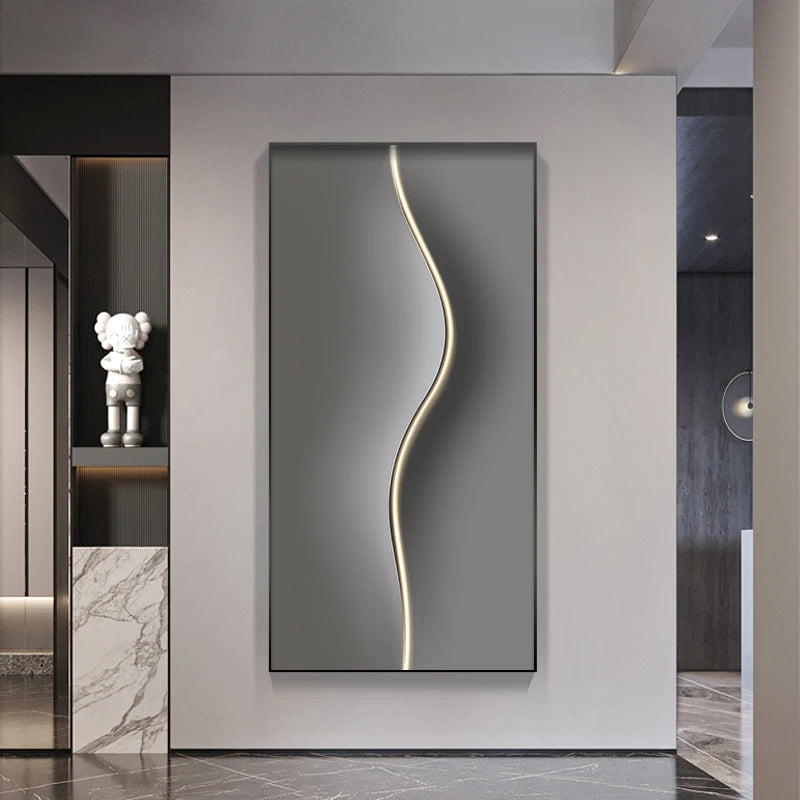Abstract Line, Led Light, Hanging Mural Wall Lamp