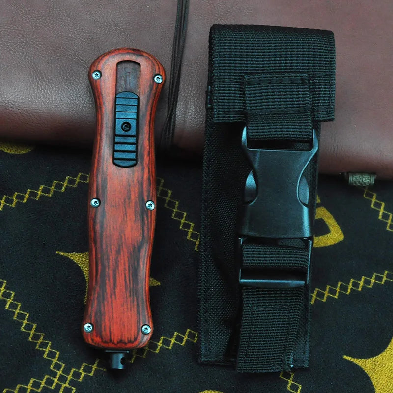 Tech Knife, Wood+ Stell Handle