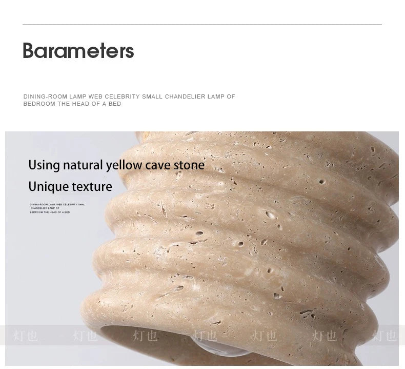 Yellow Cave Stone Led Pendant Lamp, Small Hanging Lighting