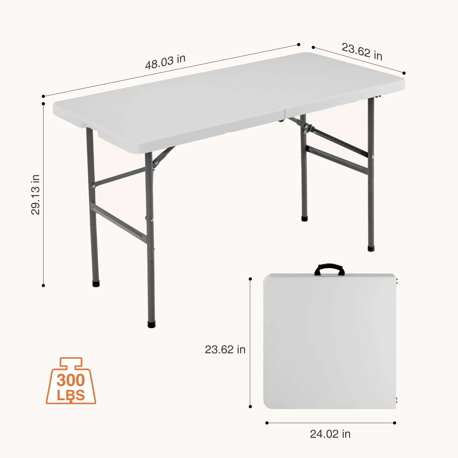 Folding Outdoor, Indoor Foldable Table, Carrying Handle