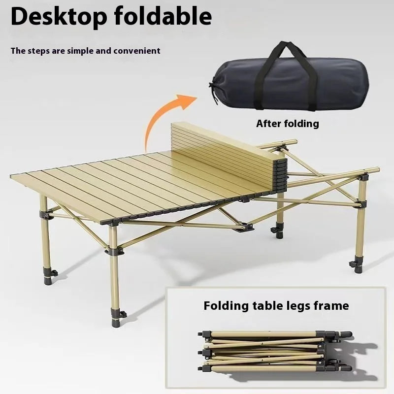 Aluminum Camping Table, Adjustable Height Fast Setup