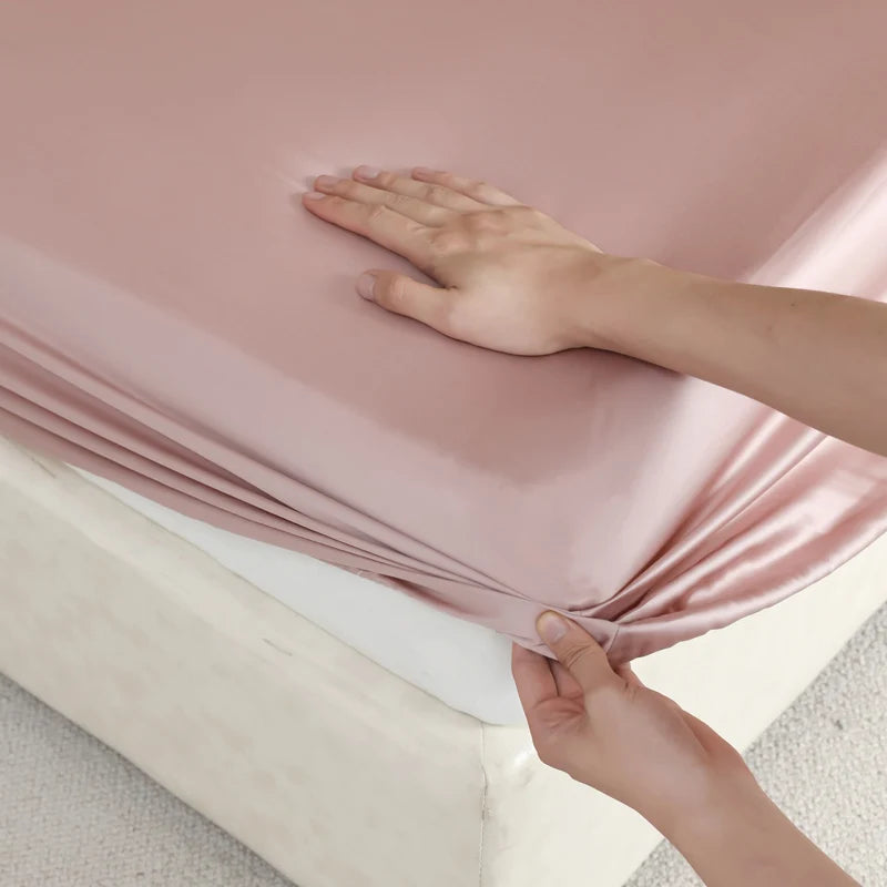 Mulberry Silk Fitted Sheet, Non-Slip Bed Cover