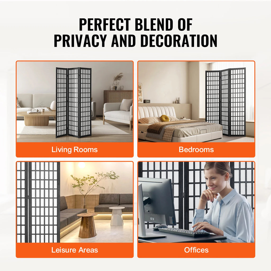 3 Panel Wood Folding Privacy Screen