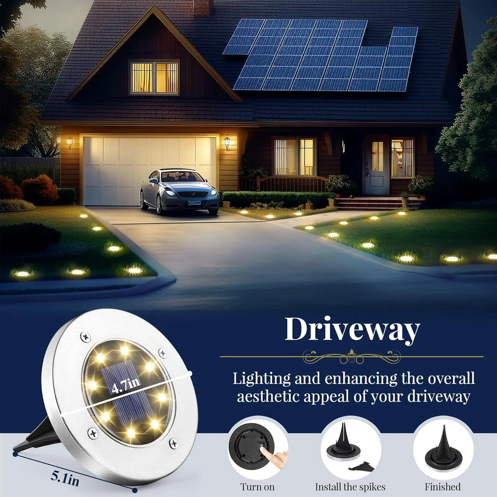 4/8pcs 8ts LED Solar Landscape Lighting