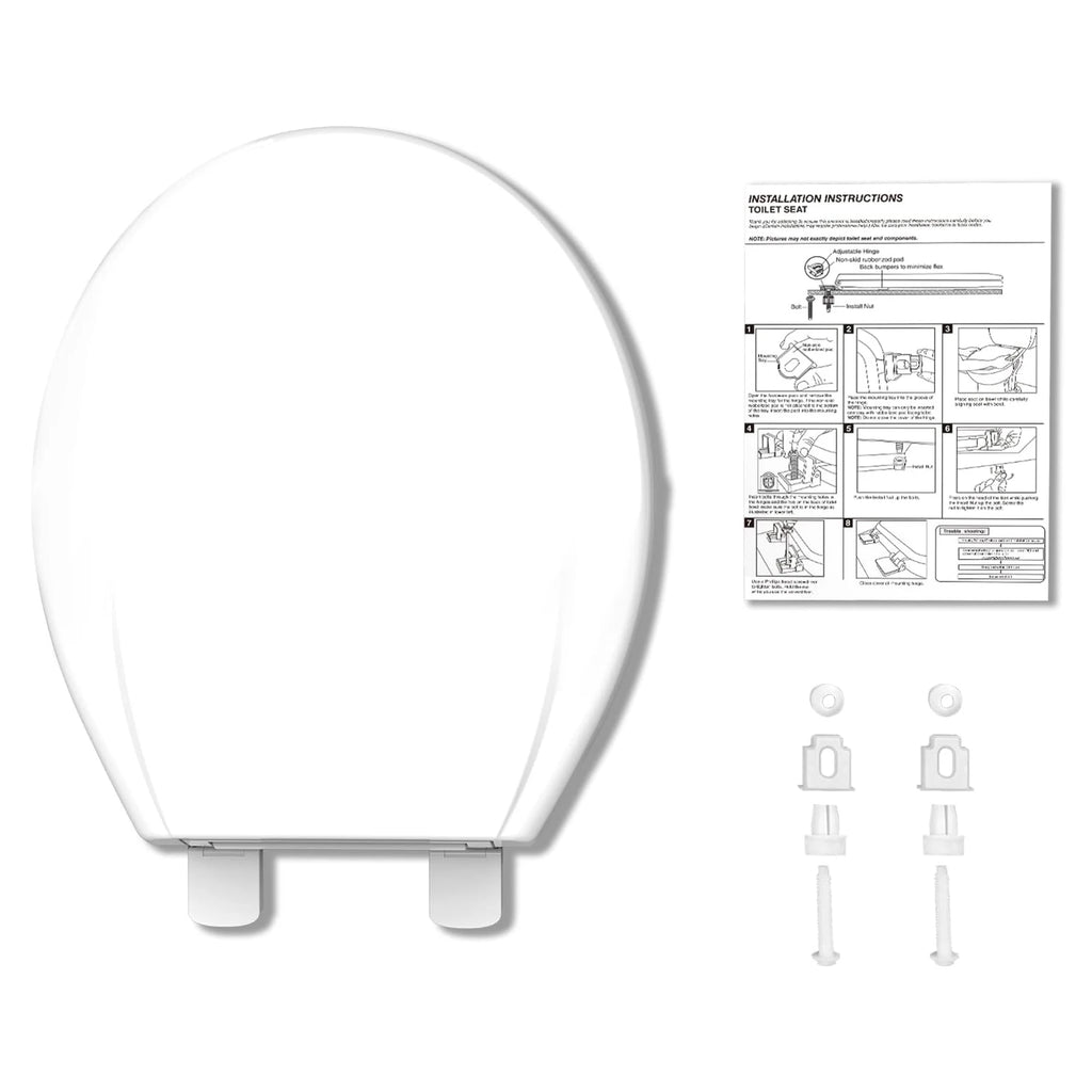 Elongated Toilet Seat, Quick Release-Attach, Soft Close