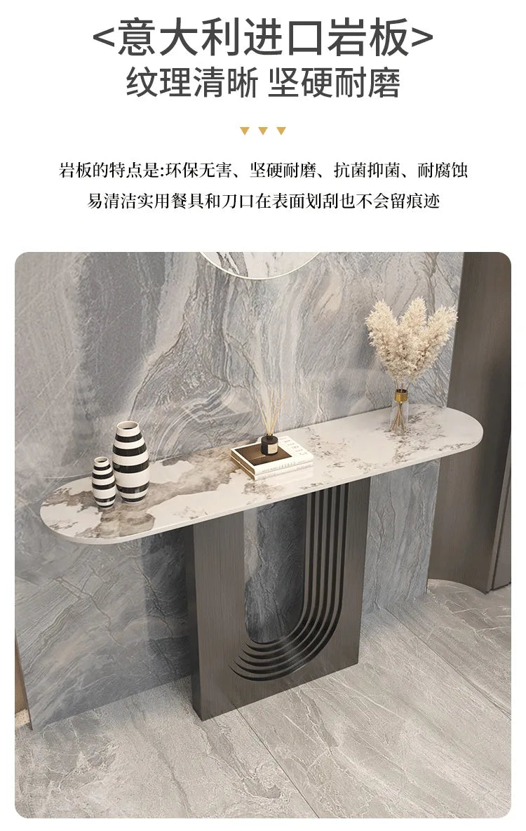 Space Saving Drawer Console Tables, Marble Top