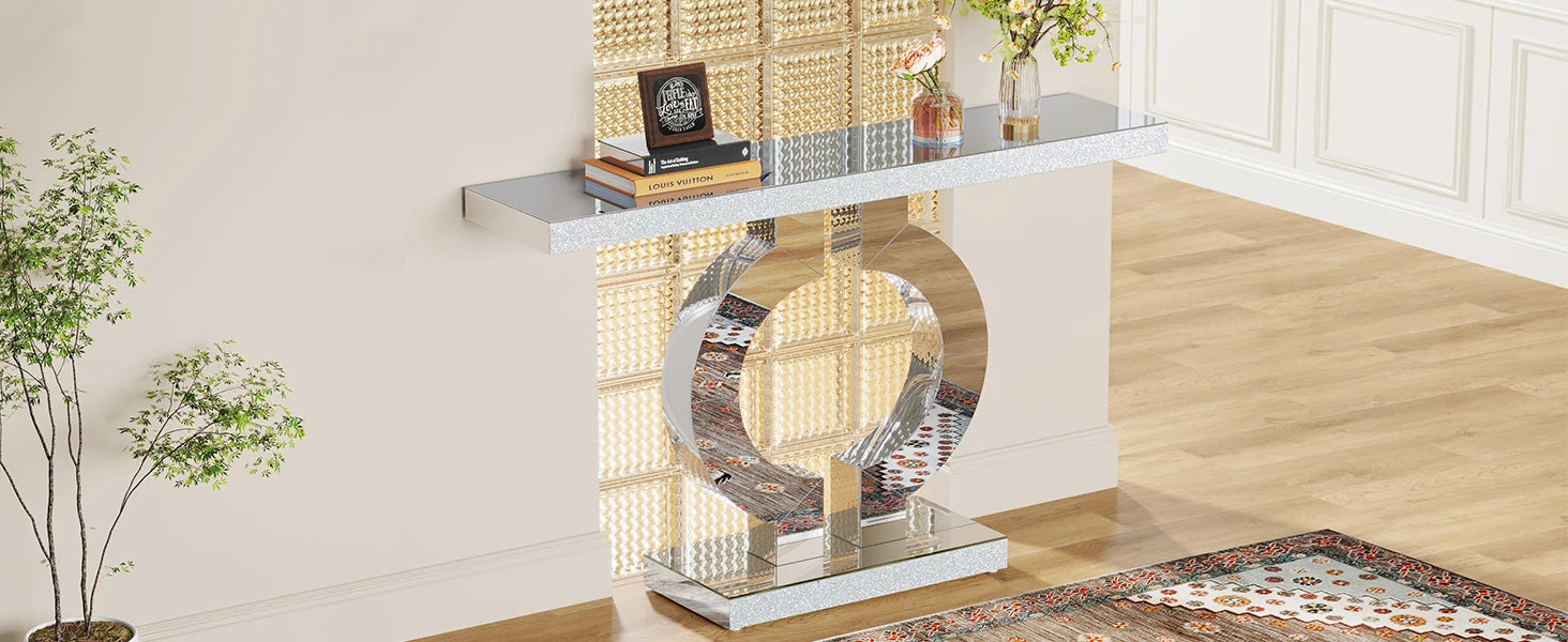 43.3" Table with Thickened Mirror Finish Tabletop